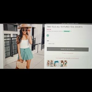 Textured Teal Shorts